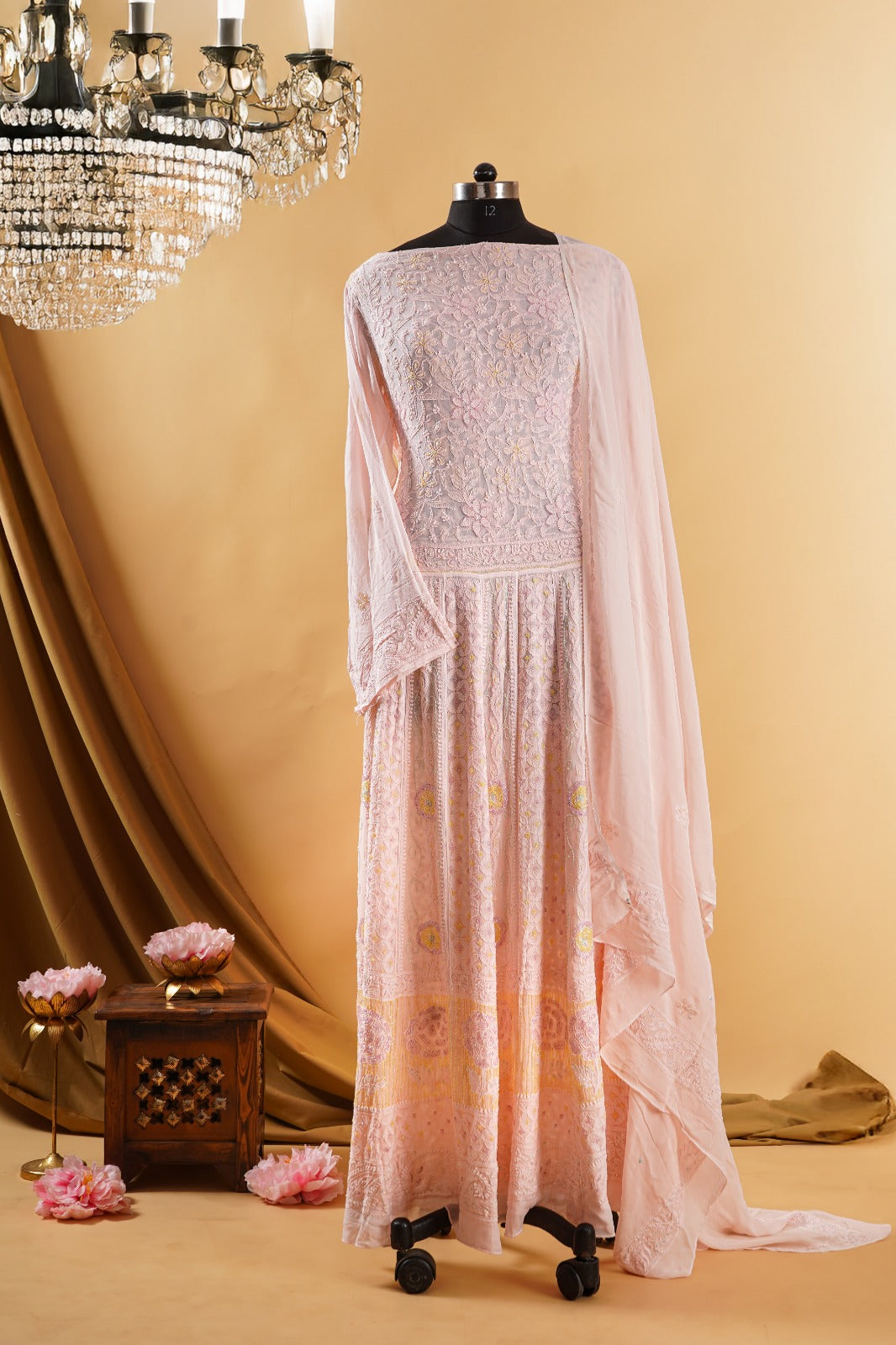 Chikankari Kalakari Anarkali Kurta- Full Length