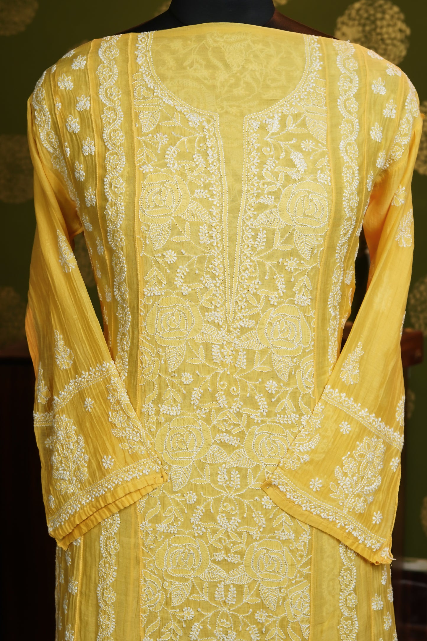 Pure Mul chanderi Anarkali fine embroidary with heavy dupatta