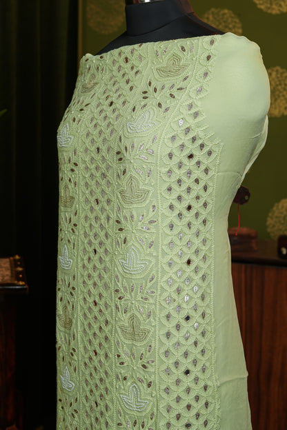 Dress material in dyable georgette with Gota patti and sequence work