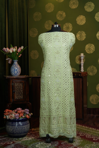 Dress material in dyable georgette with Gota patti and sequence work
