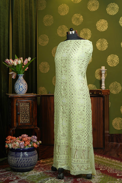Dress material in dyable georgette with Gota patti and sequence work