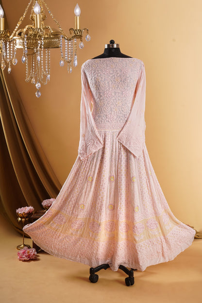 Chikankari Kalakari Anarkali Kurta- Full Length